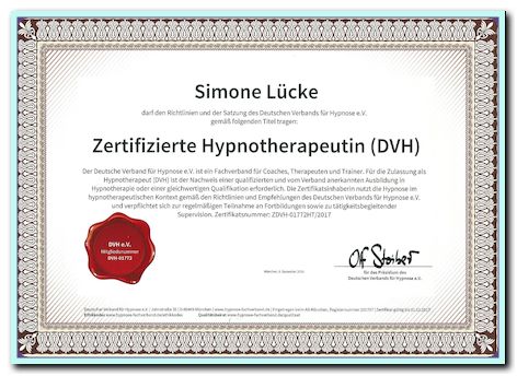 Zertifizierte Hypnotherapeutin (DVH)