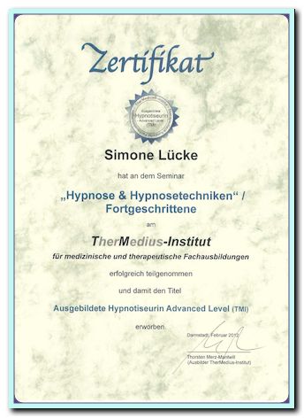 Zertifikat Hypnose und Hypnosetechniken Fortgeschrittene